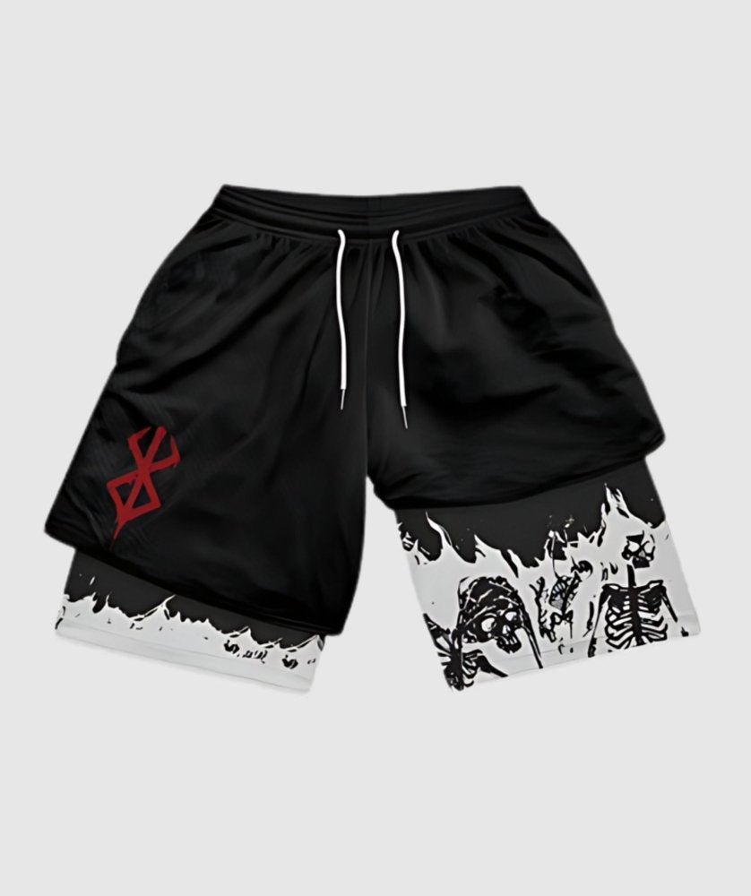 PGW Anime Berserk 2 in 1 Gym shorts - PERFORMANCE GYM WEAR