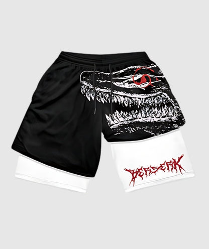 PGW Anime Berserk 2 in 1 Gym shorts - PERFORMANCE GYM WEAR