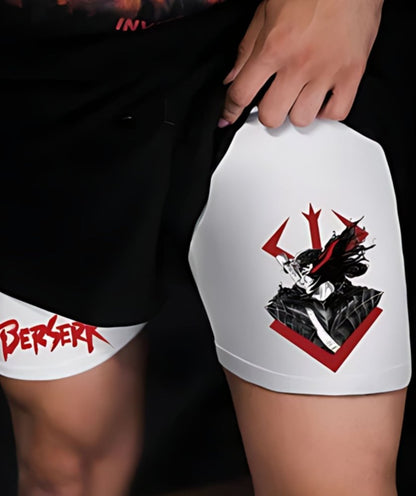 PGW Anime Berserk 2 in 1 Gym shorts - PERFORMANCE GYM WEAR