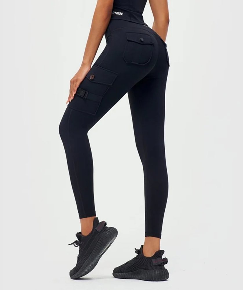 PGW Cargo Fitness Leggings - Black - PERFORMANCE GYM WEAR